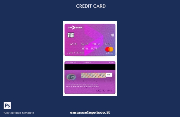 modello di carta mastercard bancaria CIH del Marocco in stile verificato